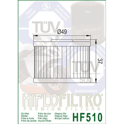 OLEJOVÝ FILTER HF510, HIFLOFILTRO