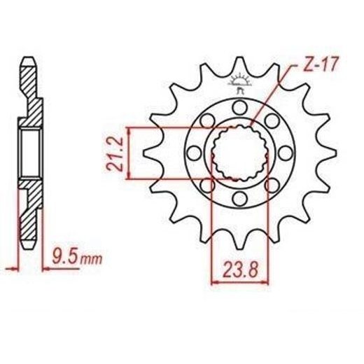 REŤAZOVÉ KOLIESKO PRE SEKUNDÁRNE REŤAZY TYPU 520, JT - ANGLICKO (12 ZUBOV)