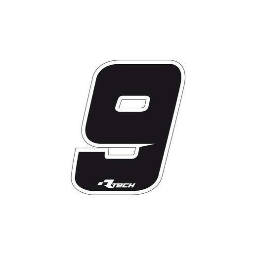 SAMOLEPKA ČÍSLO 9 VEĽKOSŤ 11,5X14,5CM, RTECH (ČIERNE, 10 KS)