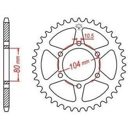OCEĽOVÁ ROZETA PRE SEKUNDÁRNE REŤAZY TYPU 520, JT - ANGLICKO (38 ZUBOV)