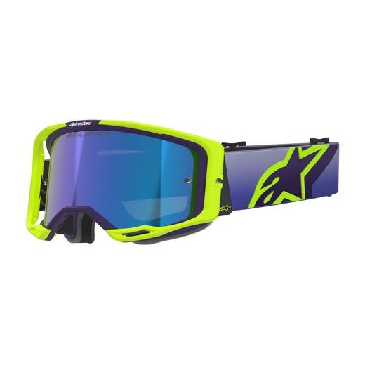 OKULIARE VISION 8 CORP, ALPINESTARS (ŽLTÁ FLUO/FIALOVÁ, ZRKADLOVÉ MODRÉ PLEXI) 2026