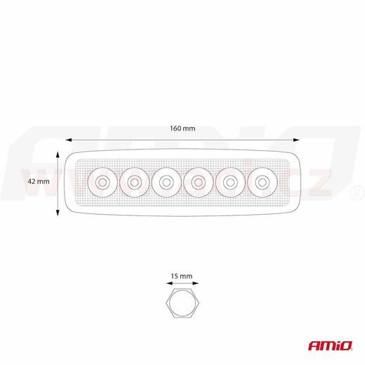 LED PRACOVNÍ SVĚTLO, NAPĚTÍ 9-60 V, (6 LED 3030), (160 X 43 X 42 MM)