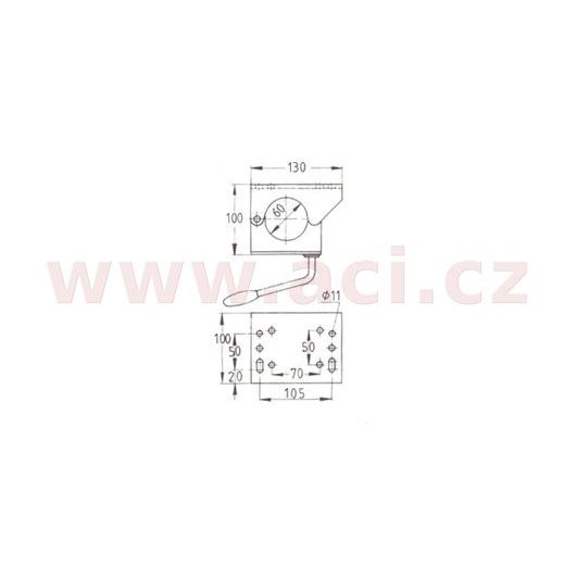 DRŽÁK OPĚRNÉHO KOLEČKA 60 MM KNOTT ROZEVÍRACÍ, PLECH ORIGINÁL