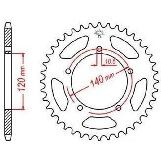 OCEĽOVÁ ROZETA PRE SEKUNDÁRNE REŤAZY TYPU 520, JT - ANGLICKO (45 ZUBOV)