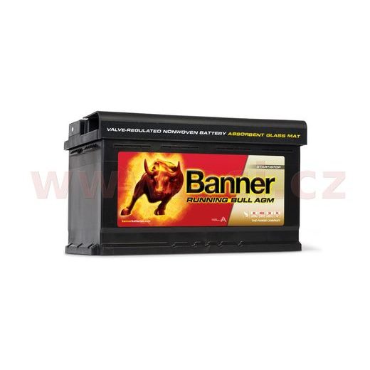 80AH BATÉRIA, 800A, PRAVÁ BANNER RUNNING BULL AGM 315X175X190