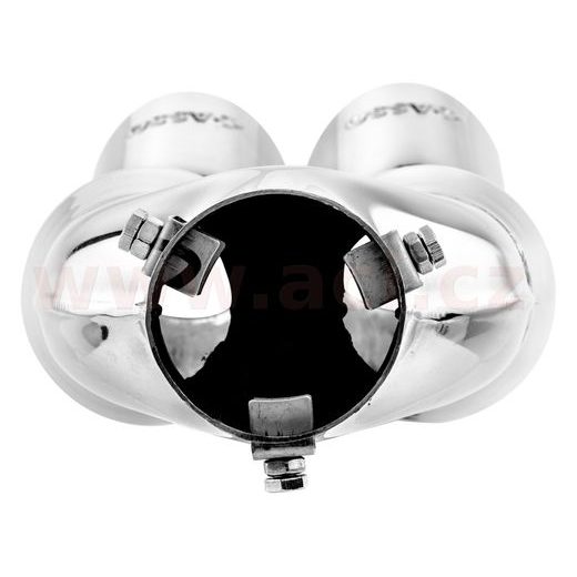 KONCOVKA VÝFUKU NEREZOVÁ DVOJITÁ KULATÁ, VNĚJŠÍ PRŮMĚR 2X76MM, DÉLKA 200MM, VNITŘNÍ PRŮMĚR 45-58MM ASSO