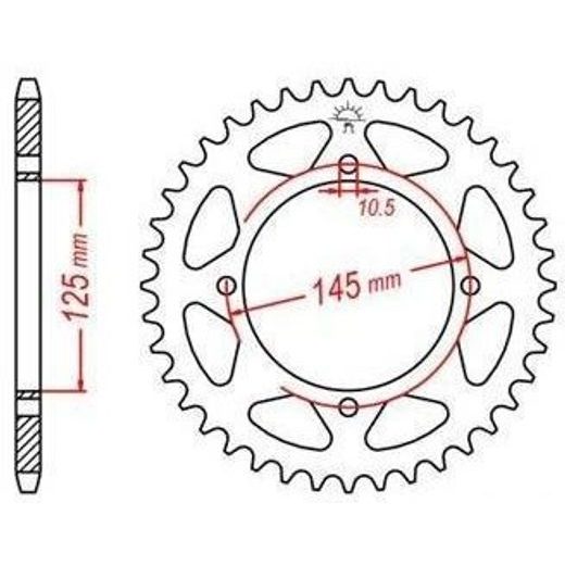 OCEĽOVÁ ROZETA PRE SEKUNDÁRNE REŤAZY TYPU 520, JT - ANGLICKO (41 ZUBOV)