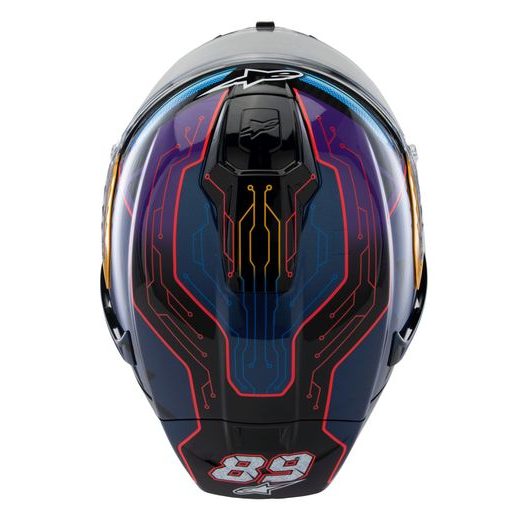 PRILBA SUPERTECH R10 LIMITOVANÁ EDÍCIA MARTINATOR JORGE MARTIN, ALPINESTARS (MODRÁ/FIALOVÁ/ČERVENÁ/ŽLUTÁ) 2025