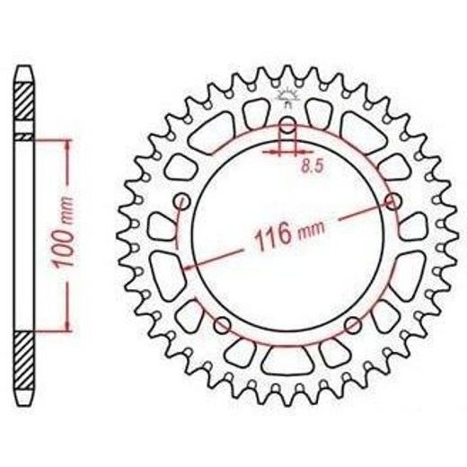 DURALOVÁ ROZETA PRE SEKUNDÁRNE REŤAZY TYPU 420, JT - ANGLICKO (44 ZUBOV)