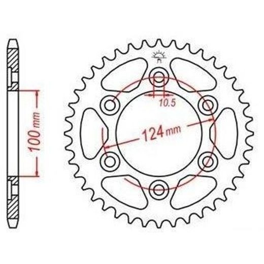 OCEĽOVÁ ROZETA PRE SEKUNDÁRNE REŤAZY TYPU 525, JT - ANGLICKO (39 ZUBOV)