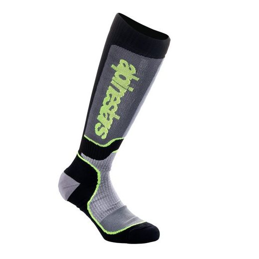 PONOŽKY MX PLUS, ALPINESTARS, DETSKÉ (ČERNÁ/ŠEDÁ/ŽLUTÁ FLUO) 2026