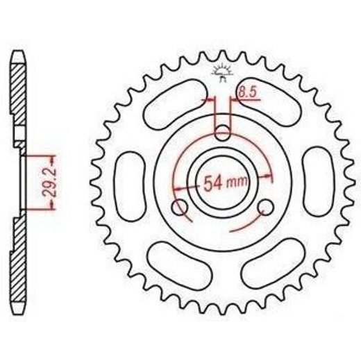 OCEĽOVÁ ROZETA PRE SEKUNDÁRNE REŤAZY TYPU 420, JT - ANGLICKO (28 ZUBOV)