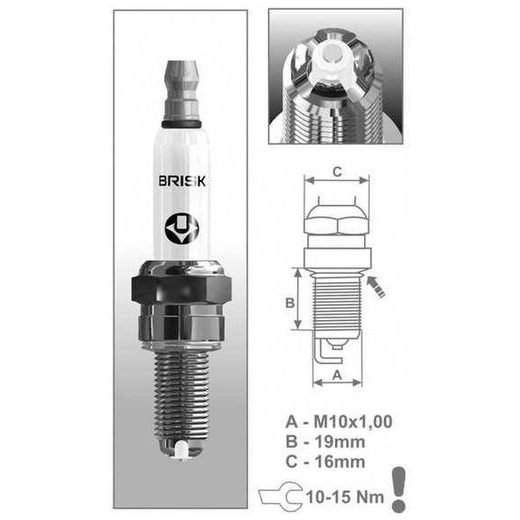 ZAPAĽOVACIE SVIEČKA AOR12LGS RAD PREMIUM LGS RACING, BRISK - ČESKÁ REPUBLIKA