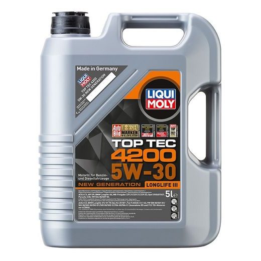 LIQUI MOLY TOP TEC 4200 5W-30 NEW GENERATION, SYNTETICKÝ MOTOROVÝ OLEJ 5 L
