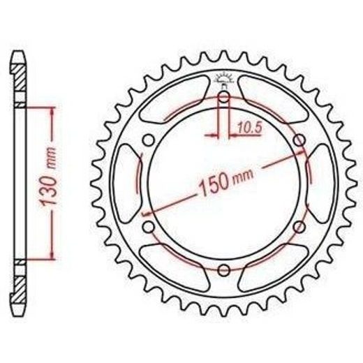 OCEĽOVÁ ROZETA PRE SEKUNDÁRNE REŤAZY TYPU 532, JT - ANGLICKO (39 ZUBOV)