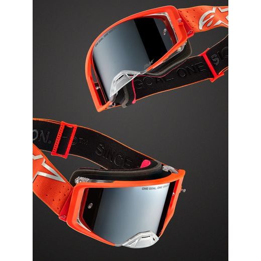 OKULIARE SUPERTECH VESTA, ALPINESTARS (ORANŽOVÁ/STŘÍBRNÁ, ZRKADLOVÉ STRIEBORNÉ PLEXI) 2027