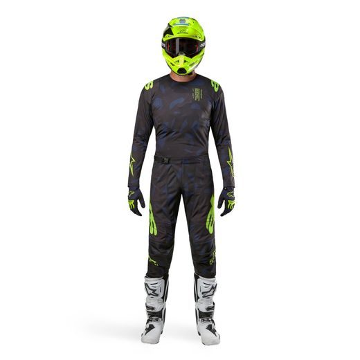 NOHAVICE TECHSTAR RANTERA, ALPINESTARS (ČERNÁ/MODRÁ/ŽLUTÁ FLUO) 2024