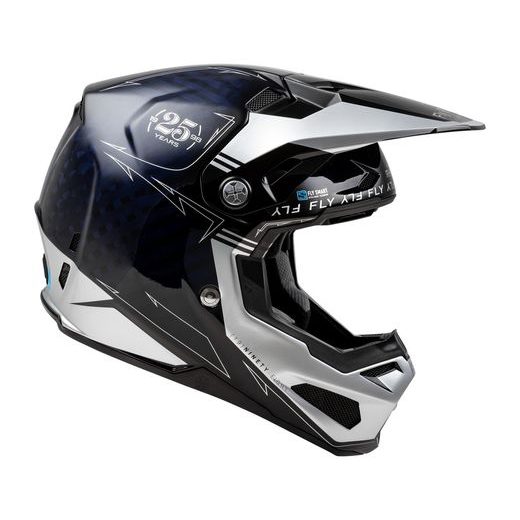 PRILBA FORMULA S CARBON, FLY RACING - USA (MODRÁ/STŘÍBRNÁ)