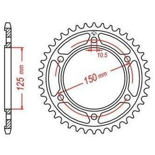 OCEĽOVÁ ROZETA PRE SEKUNDÁRNE REŤAZY TYPU 525, JT - ANGLICKO (42 ZUBOV)