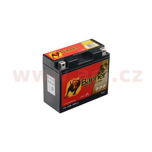 BATERIE GELOVÁ 12V, YT12B-4, YT12B-BS, 10AH, 190A, BANNER BIKE BULL GEL 150X70X130
