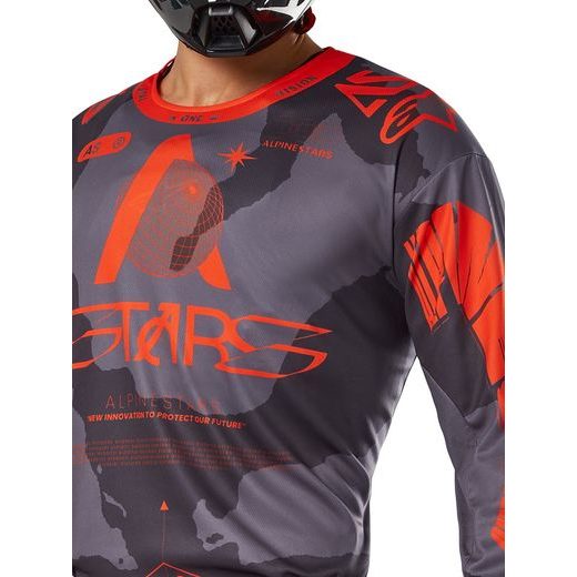 DRES RACER HOLLOW, ALPINESTARS (ŠEDÁ CAMO/ORANŽOVÁ FLUO) 2025