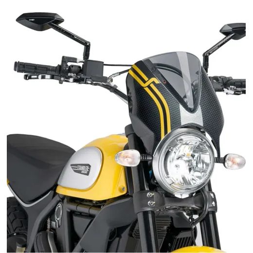 PLEXI NA MOTORKU PUIG RETROVISION 8192H KARBÓNOVÝ VZHĽAD DYMOVÉ