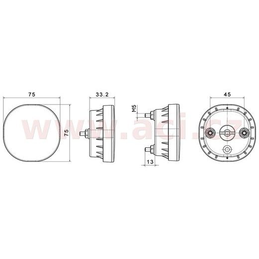 COUVACÍ SVĚTLO LED ČTVEREC 75X75 MM KABEL 1 M