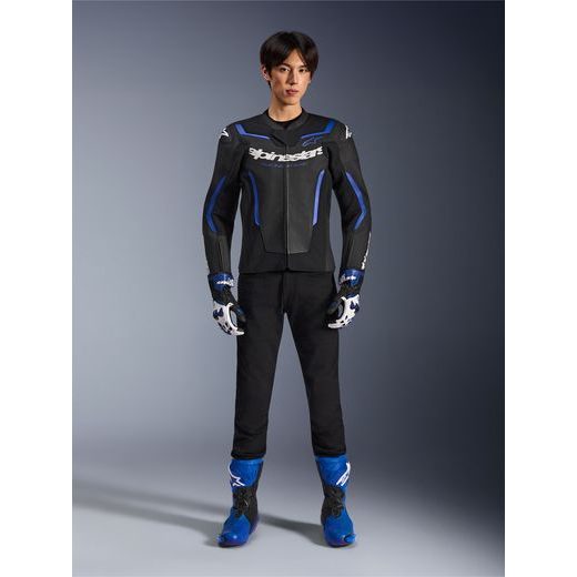 BUNDA GP FORCE V2 AIRFLOW, ALPINESTARS (ČERNÁ/METALICKÁ MODRÁ) 2026