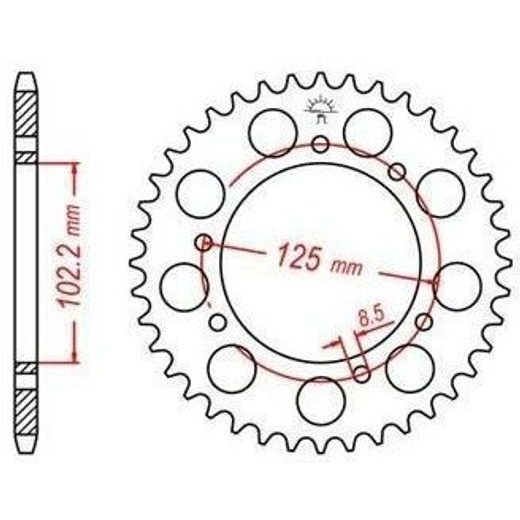OCEĽOVÁ ROZETA PRE SEKUNDÁRNE REŤAZY TYPU 420, JT - ANGLICKO (53 ZUBOV)
