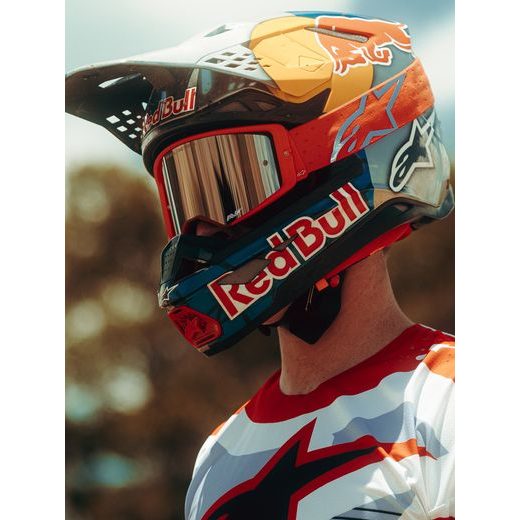 OKULIARE SUPERTECH VESTA, ALPINESTARS (ČERVENÁ FLUO/CHROM, ZRKADLOVÉ STRIEBORNÉ PLEXI) 2027
