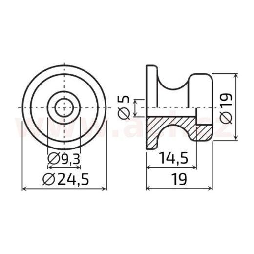 NAPÍNACÍ KOLÍK (ČEP) K PLACHTĚ, PLASTOVÝ, 24X19 MM, VYSOKÝ (CENA ZA 1KS, OBJEDNAT LZE NÁSOBKY 10 KS)