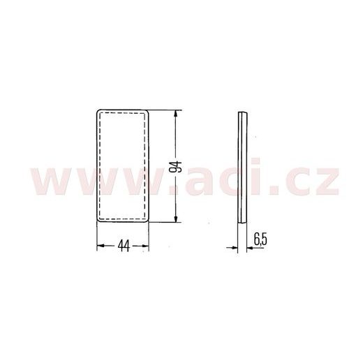 ODRAZKA ORANŽOVÁ OBDÉLNÍKOVÁ 94X44 MM SAMOLEPÍCÍ HELLA