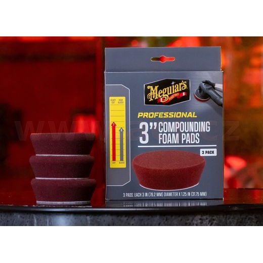 MEGUIAR'S PROFESSIONAL COMPOUND FOAM PAD 3" PĚNOVÉ KOREKČNÍ KOTÚČE, 3KS 3" / 75 MM