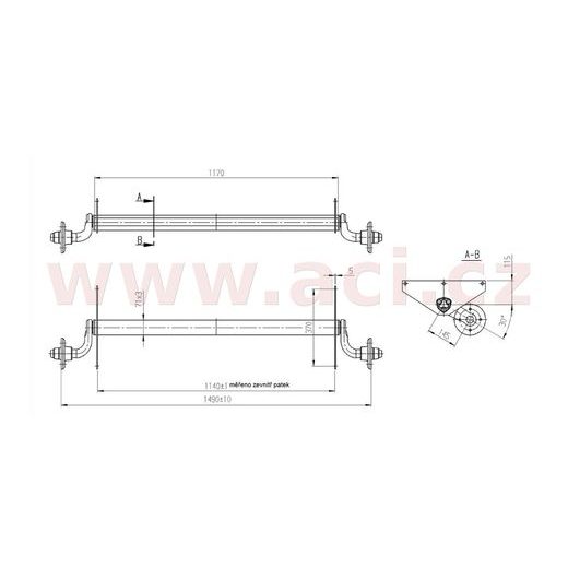 NÁPRAVA AL-KO SPORTJACHT 700 (750 KG) ROZTEČ PATEK 1140 MM (4X100) ORIGINÁL