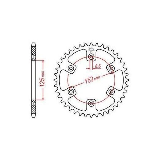 OCEĽOVÁ ROZETA PRE SEKUNDÁRNE REŤAZY TYPU 520, JT - ANGLICKO (46 ZUBOV)