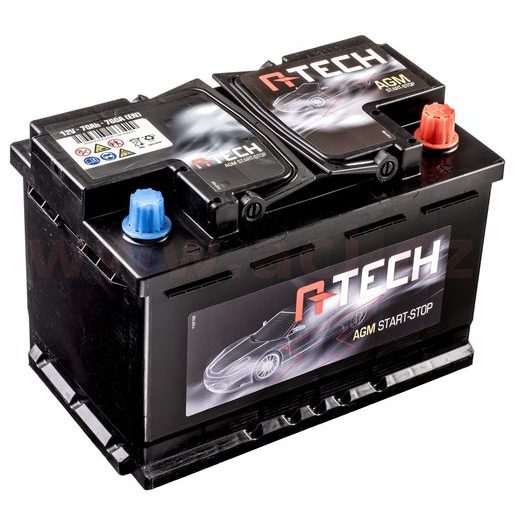 70AH AGM BATÉRIA START-STOP, 760A, PRAVÁ A-TECH AGM 278X175X190