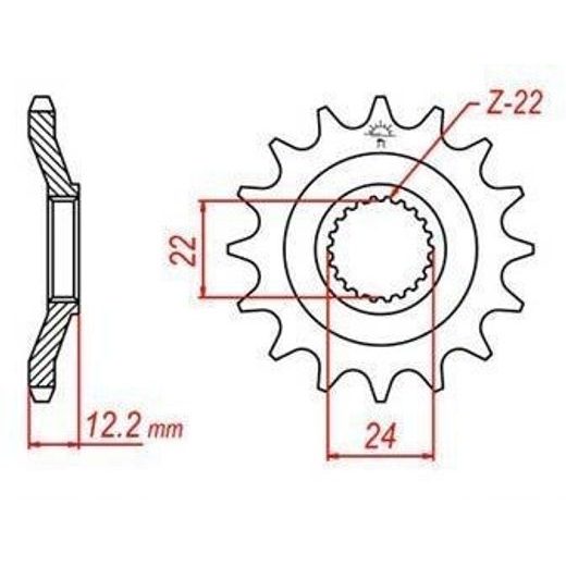 REŤAZOVÉ KOLIESKO PRE SEKUNDÁRNE REŤAZY TYPU 520, JT - ANGLICKO (15 ZUBOV)