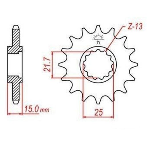 REŤAZOVÉ KOLIESKO PRE SEKUNDÁRNE REŤAZY TYPU 525, JT - ANGLICKO (14 ZUBOV)