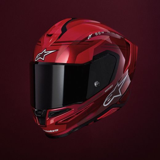 PRILBA S-R7 A-CORE, ALPINESTARS (ČERVENÁ/BÍLÁ) 2026