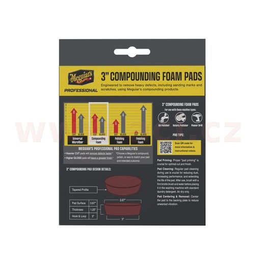 MEGUIAR'S PROFESSIONAL COMPOUND FOAM PAD 3" PĚNOVÉ KOREKČNÍ KOTÚČE, 3KS 3" / 75 MM