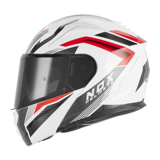 PRILBA N968 SHIFT, NOX (BÍLÁ,ČERVENÁ) 2026