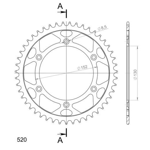 REŤAZOVÁ ROZETA SUPERSPROX RFE-244:47-BLK ČIERNA 47T, 520