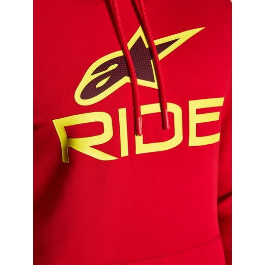 MIKINA RIDE HOODIE 3, ALPINESTARS (ČERVENÁ/ŽLUTÁ FLUO/ČERNÁ)