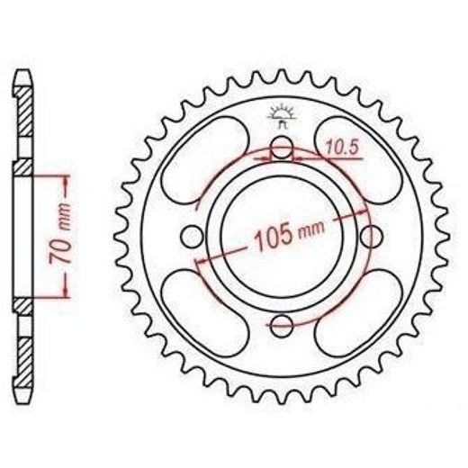 OCEĽOVÁ ROZETA PRE SEKUNDÁRNE REŤAZY TYPU 530, JT - ANGLICKO (37 ZUBOV)