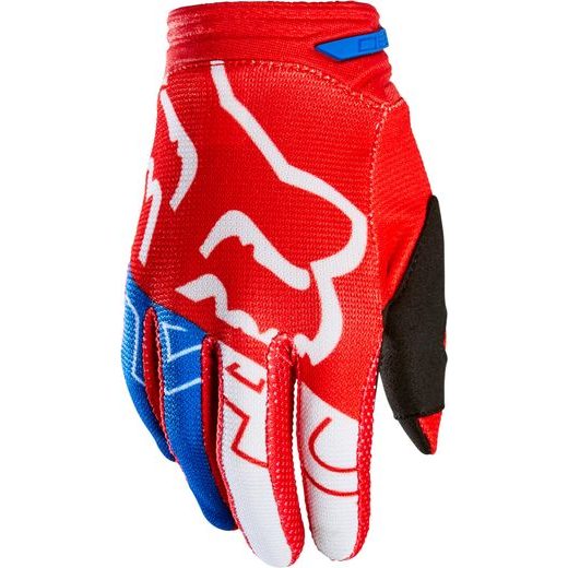 FOX YTH 180 SKEW GLOVE - YM, WHITE/RED/BLUE MX22