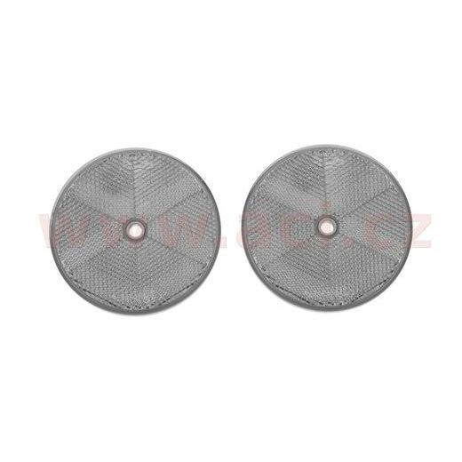 UNIVERZÁLNÍ ODRAZKA KULATÁ S OTVOREM PRO UCHYCENÍ, BÍLÁ (PRŮMĚR 84 MM) 2 KS