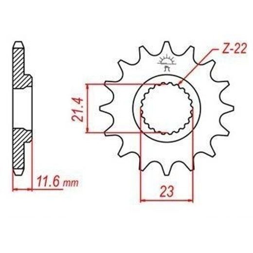 REŤAZOVÉ KOLIESKO PRE SEKUNDÁRNE REŤAZY TYPU 520, JT - ANGLICKO (13 ZUBOV)