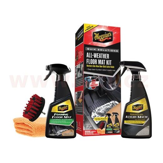 MEGUIAR'S QUIK SOLUTIONS ALL WEATHER MAT CARE KIT SADA NA ČISTENIE A OCHRANU GUMOVÝCH A PLASTOVÝCH KOBERCOV