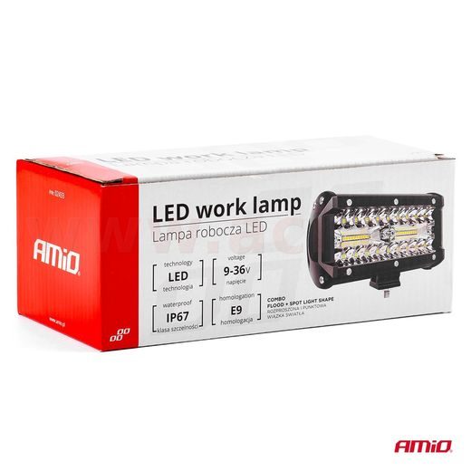 LED PRACOVNÍ SVĚTLO, NAPĚTÍ 9-36 V, (40 LED 3030), SVĚT. TOK 3200 LM, (170 X 74 X 63 MM)
