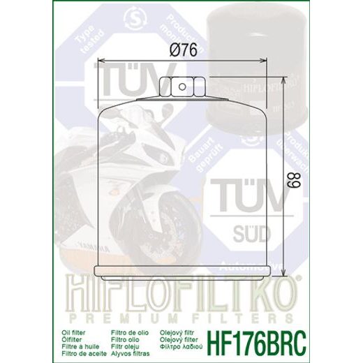 OLEJOVÝ FILTER HF176, HIFLOFILTRO